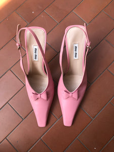 Slingback rosa con fiocchetto