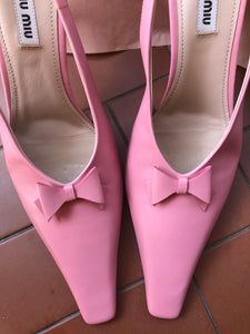 Slingback rosa con fiocchetto