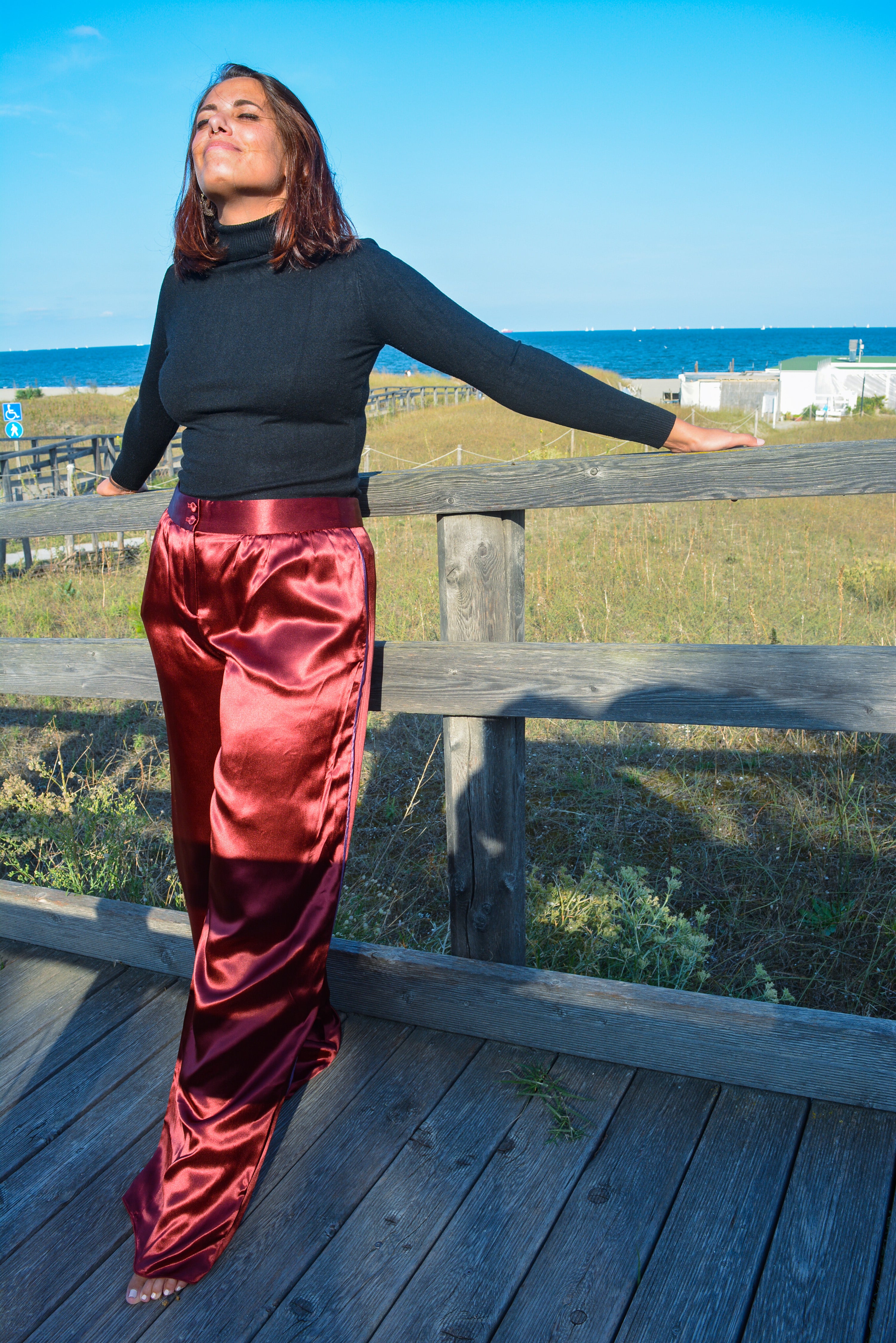 Palazzo trousers in satin – Come Closet