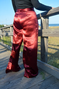 Pantalone palazzo in satin