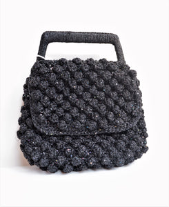 Borsa a mano con micro paillettes