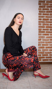 Pantaloni jogger a fiori